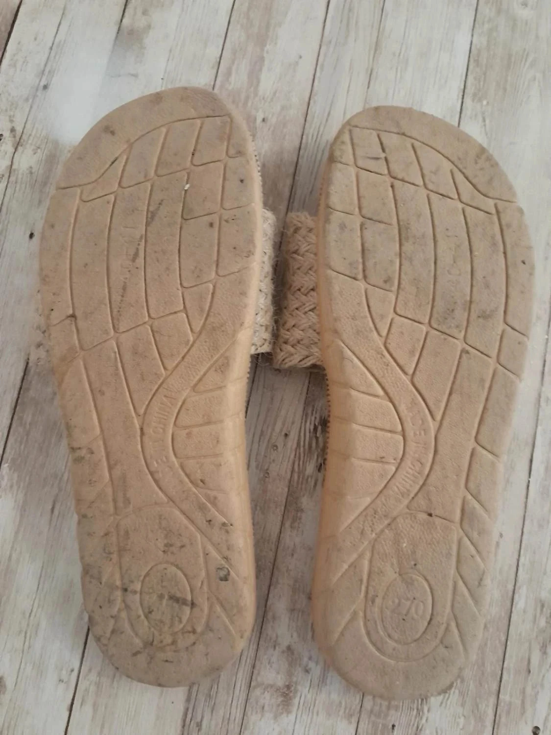Slippers met koord, lichtbeige kleur, maat 40/41, Boheemse stijl – photo 4